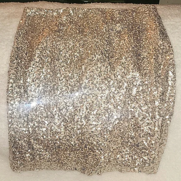 Champagne sequin skirt - Picture 1 of 1
